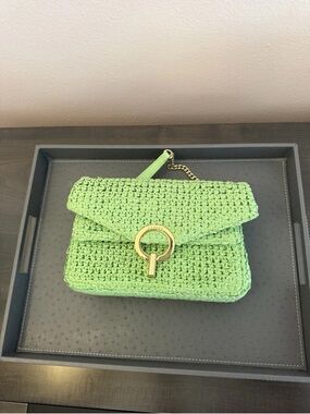 Sandro Green Raffia YZA Bag Women’s Purse